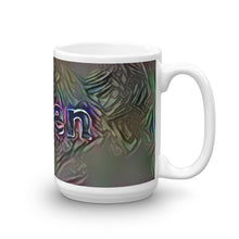 Load image into Gallery viewer, Thien Mug Dark Rainbow 15oz left view