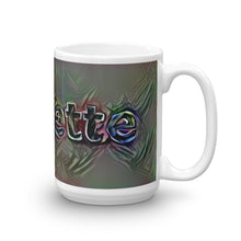 Load image into Gallery viewer, Jeanette Mug Dark Rainbow 15oz left view