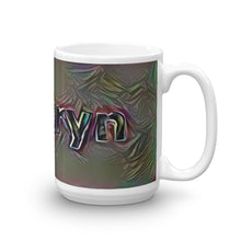 Load image into Gallery viewer, Kathryn Mug Dark Rainbow 15oz left view