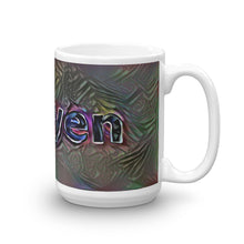 Load image into Gallery viewer, Nguyen Mug Dark Rainbow 15oz left view