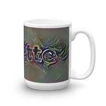 Load image into Gallery viewer, Annette Mug Dark Rainbow 15oz left view