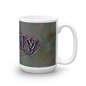 Shelly Mug Dark Rainbow 15oz left view