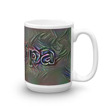 Load image into Gallery viewer, Phillipa Mug Dark Rainbow 15oz left view