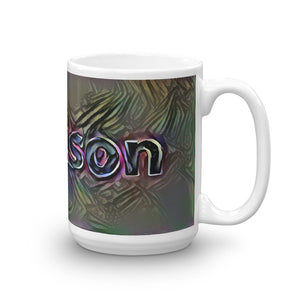 Madison Mug Dark Rainbow 15oz left view