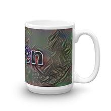 Load image into Gallery viewer, Owen Mug Dark Rainbow 15oz left view