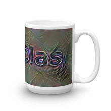 Load image into Gallery viewer, Nicholas Mug Dark Rainbow 15oz left view