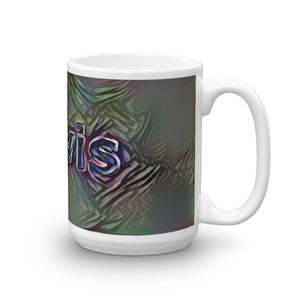 Mavis Mug Dark Rainbow 15oz left view