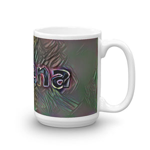 Helena Mug Dark Rainbow 15oz left view