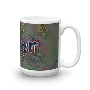 Gillian Mug Dark Rainbow 15oz left view