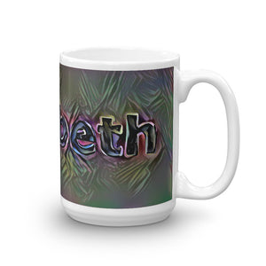Elizabeth Mug Dark Rainbow 15oz left view
