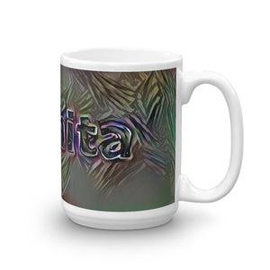 Juanita Mug Dark Rainbow 15oz left view