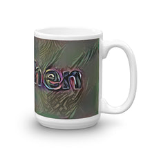 Load image into Gallery viewer, Stephen Mug Dark Rainbow 15oz left view