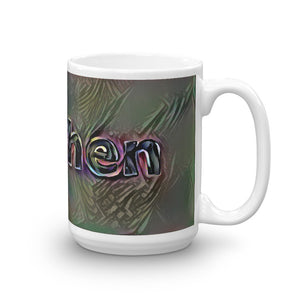 Stephen Mug Dark Rainbow 15oz left view