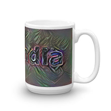 Load image into Gallery viewer, Amandla Mug Dark Rainbow 15oz left view