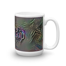 Load image into Gallery viewer, Edith Mug Dark Rainbow 15oz left view