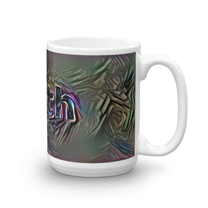 Edith Mug Dark Rainbow 15oz left view