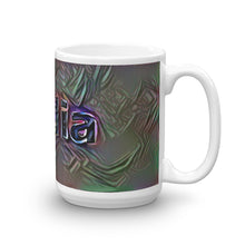 Load image into Gallery viewer, Nadia Mug Dark Rainbow 15oz left view