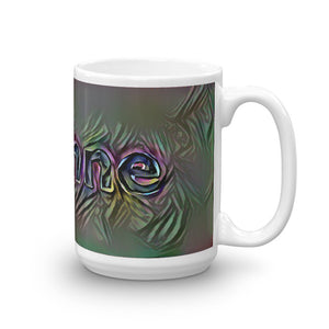 Leanne Mug Dark Rainbow 15oz left view