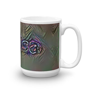 Louisa Mug Dark Rainbow 15oz left view