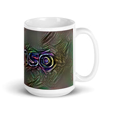 Load image into Gallery viewer, Alonso Mug Dark Rainbow 15oz left view