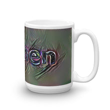 Load image into Gallery viewer, Carmen Mug Dark Rainbow 15oz left view