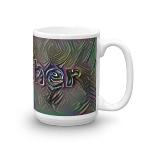 Heather Mug Dark Rainbow 15oz left view