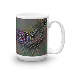 Lauren Mug Dark Rainbow 15oz left view