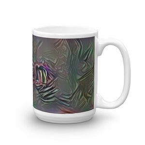 Alan Mug Dark Rainbow 15oz left view