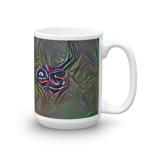 James Mug Dark Rainbow 15oz left view