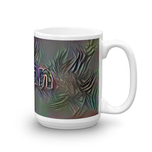 Sean Mug Dark Rainbow 15oz left view