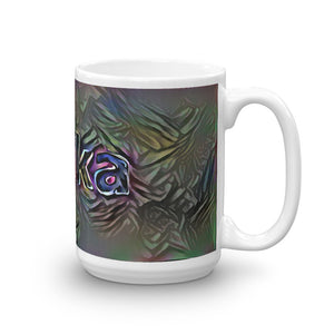 Anika Mug Dark Rainbow 15oz left view