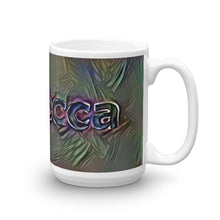 Load image into Gallery viewer, Rebecca Mug Dark Rainbow 15oz left view