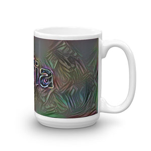 Sofia Mug Dark Rainbow 15oz left view